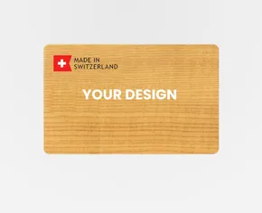 Premium business card made of maple wood, polished